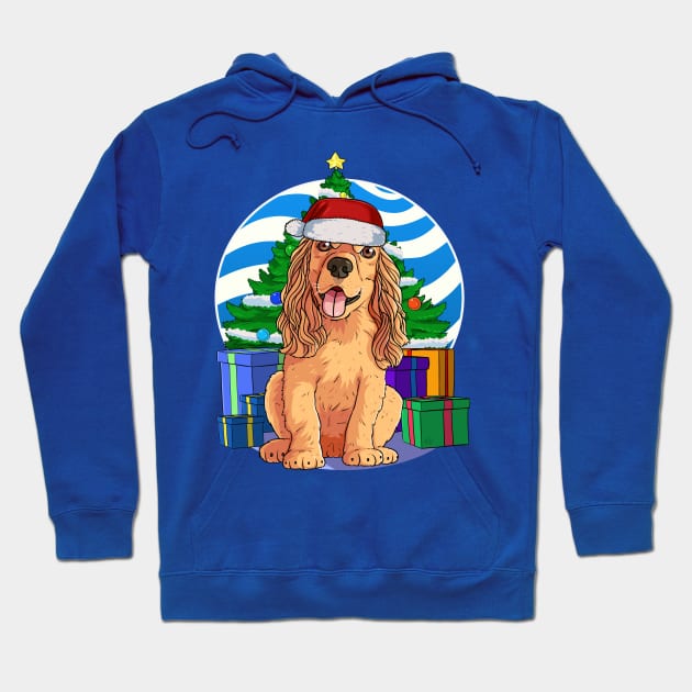 Cocker Spaniel Cute Santa Christmas Gift Hoodie by Noseking